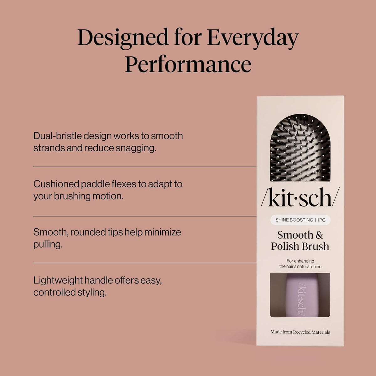 Kitsch cushioned pad detail showing flexible rubber pad for gentle scalp comfort