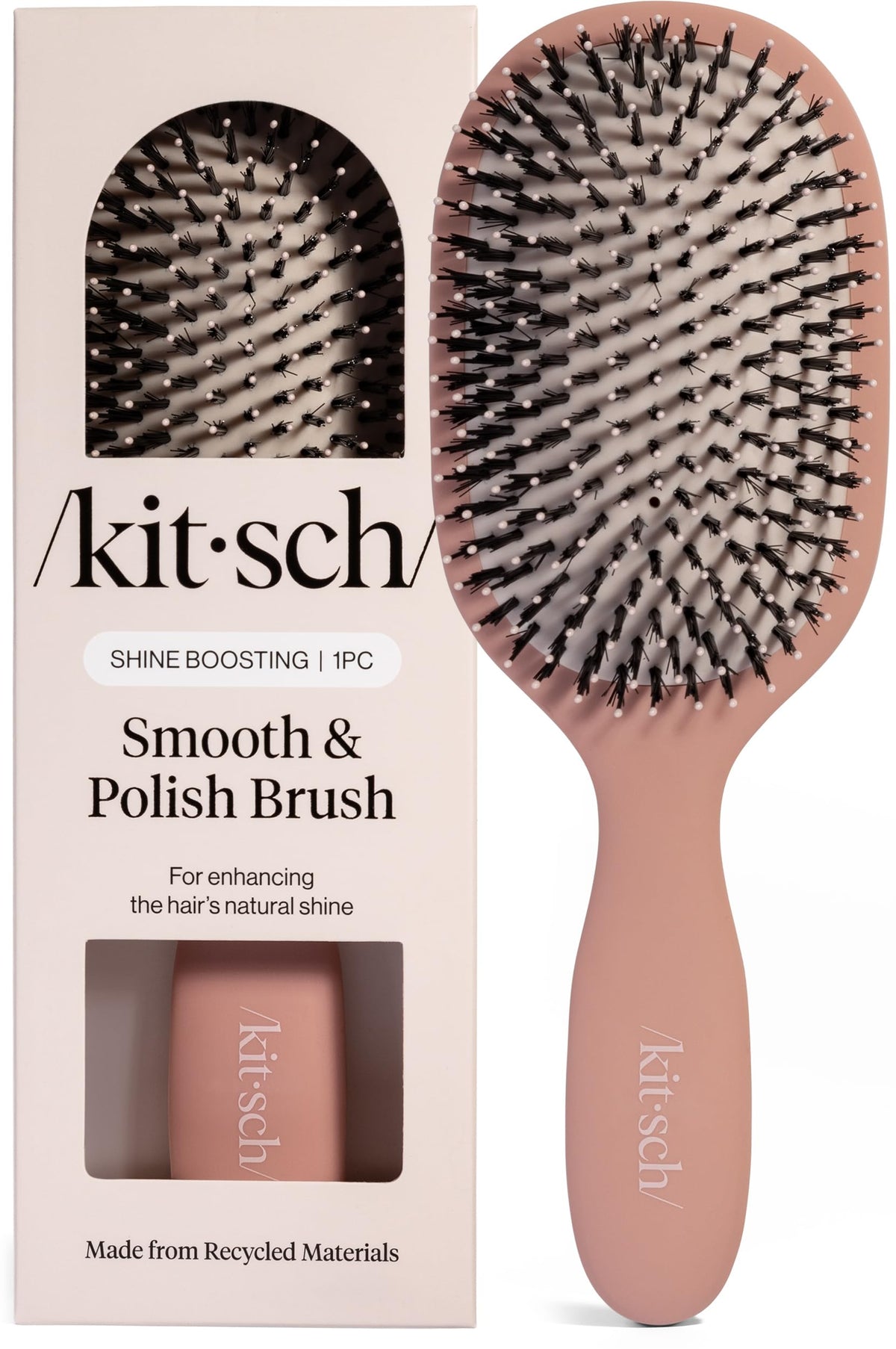 Kitsch front view terracotta brush showing ergonomic shape and style benefit