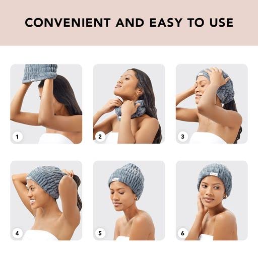 Kitsch spa headband held in hand showing compact size for travel