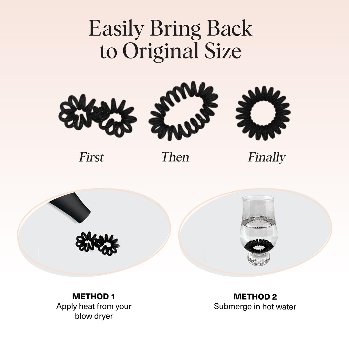 Kitsch assorted color coils stacked, matching hair or adding subtle flair
