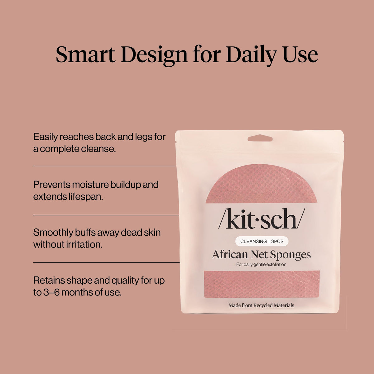 Kitsch stretch demonstration reaching back for easier cleaning