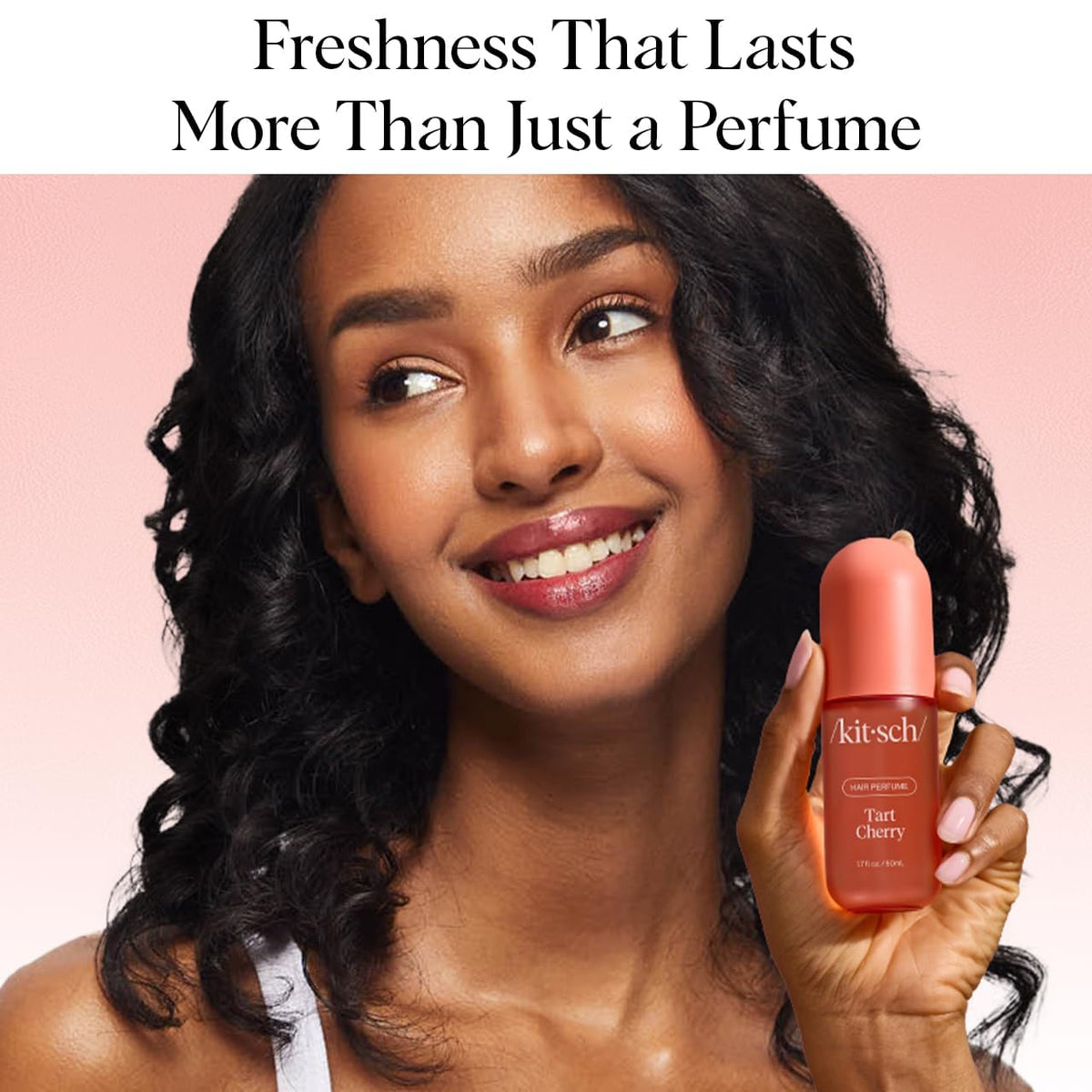 Kitsch close-up label highlighting odor-eliminating technology and clean ingredients benefit