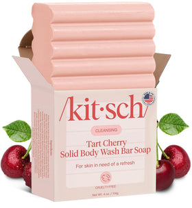 Kitsch front packaging showing tart cherry soap and eco-friendly benefit