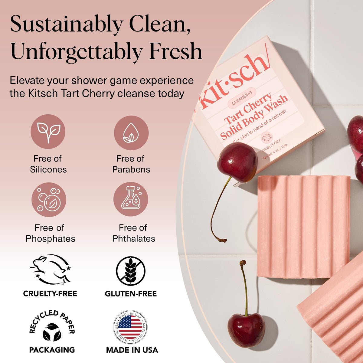 Kitsch soap on bathroom shelf for stylish daily skincare ritual