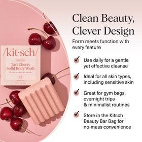 Kitsch bar producing foam on palm for gentle cleansing benefit