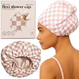 Kitsch terracotta checker front packaging showing stylish waterproof cap
