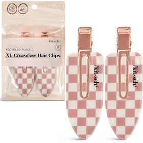 Kitsch front view of terracotta checkered XL clip showing stylish design and secure hold