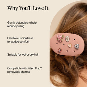 Kitsch brush smoothing dry hair for frizz-free styling results