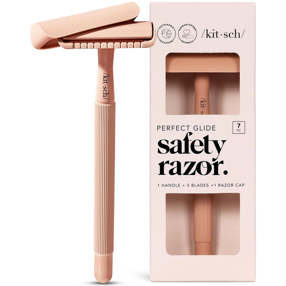 Kitsch terracotta front view showing the full razor and elegant finish for precise shaving