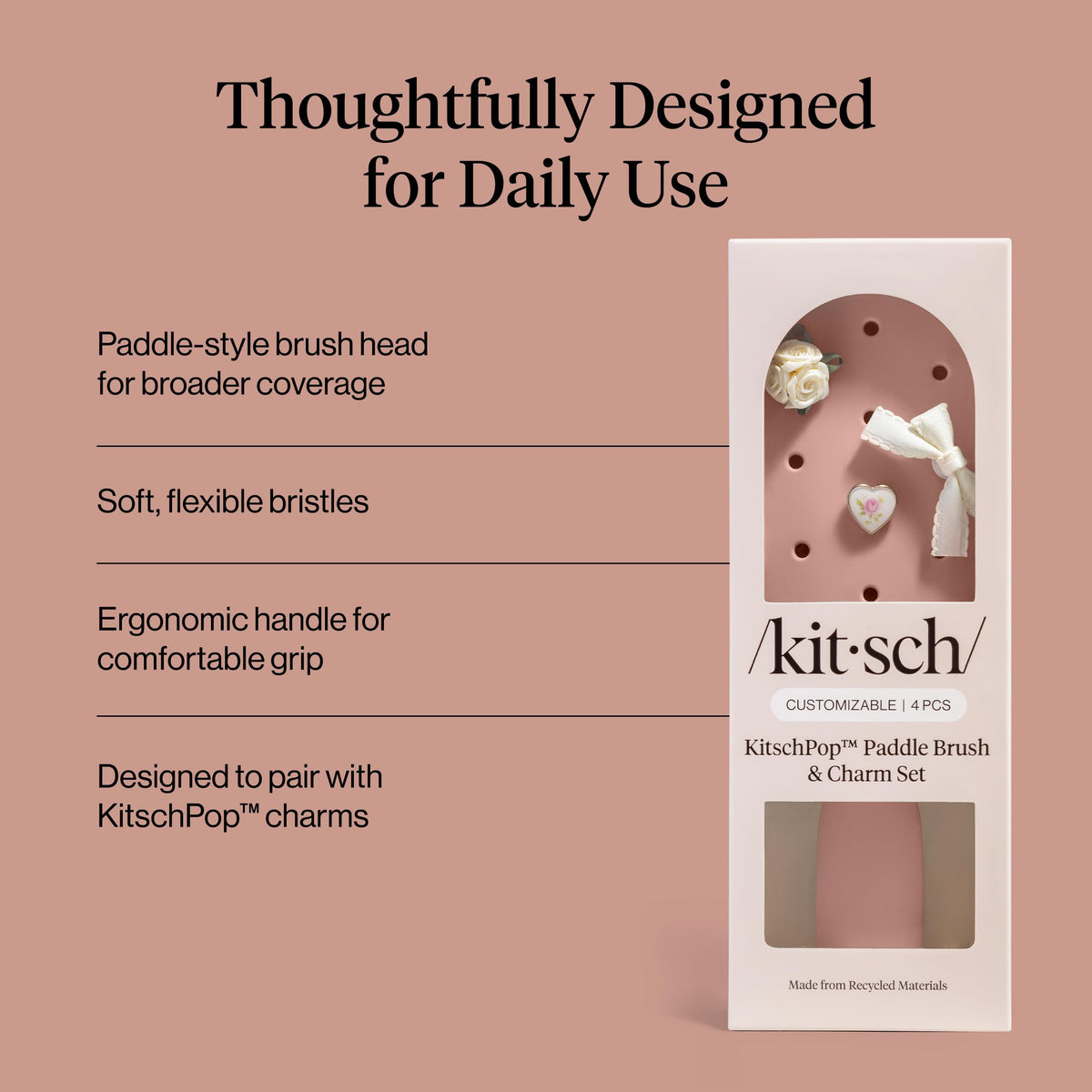 Kitsch ergonomic handle detail offering comfortable grip control advantage