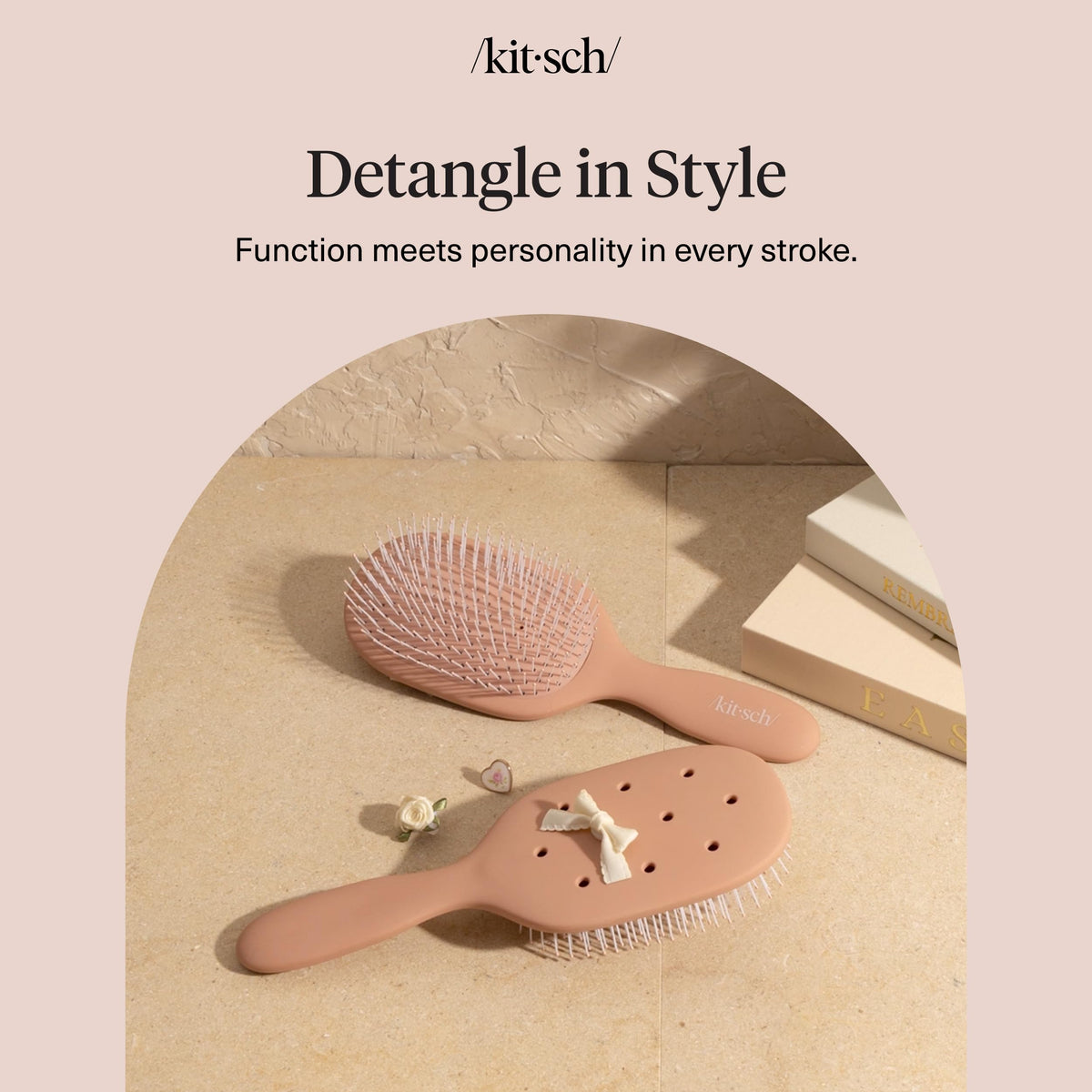Kitsch product label and packaging highlighting features and materials