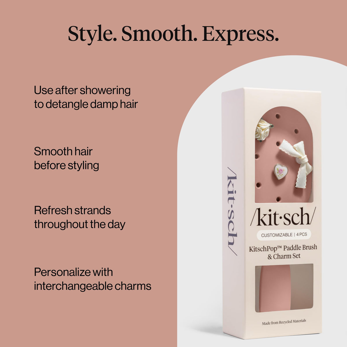 Kitsch brush customized with KitschPop Charms for personal style