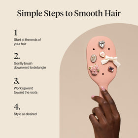 Kitsch brush on vanity with styling tools showing usable everyday elegance