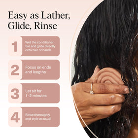 Kitsch conditioner bar lathering and rinsing to show slip