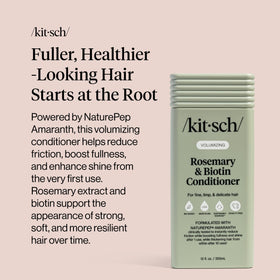 Kitsch conditioner texture spread on hair strand for smooth, frizz-reduction benefit