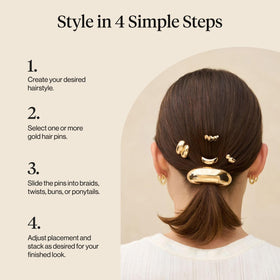Kitsch three pins stacked together illustrating layered shine and versatility