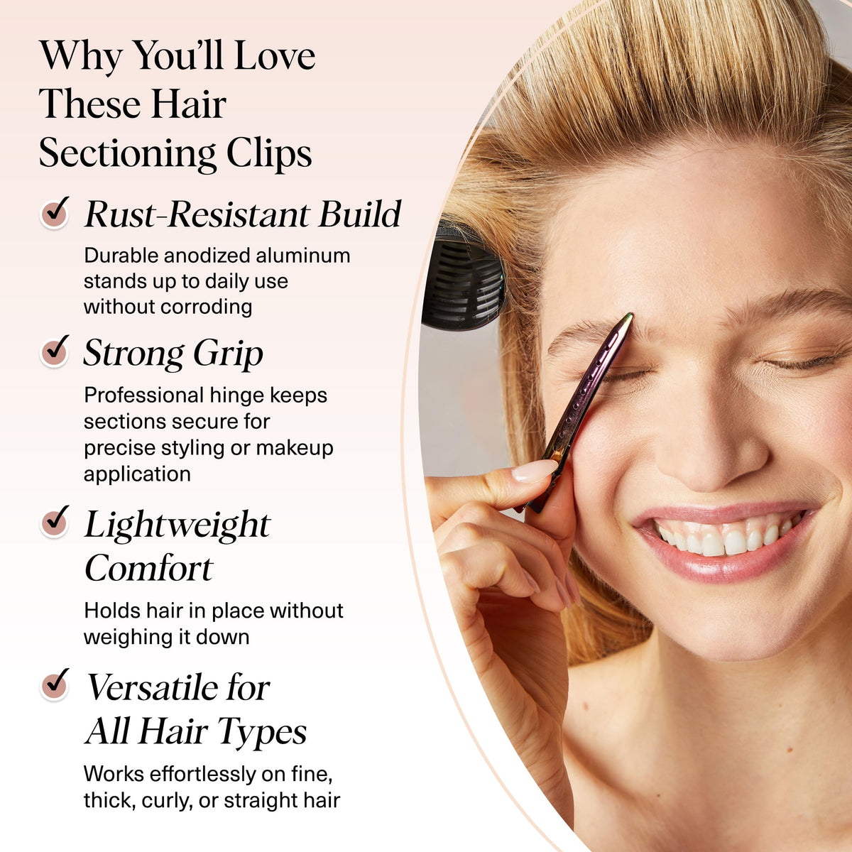 Kitsch top view of open alligator clip, easy sectioning benefit