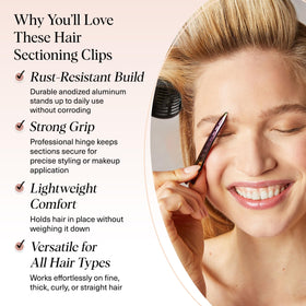 Kitsch top view of open alligator clip, easy sectioning benefit