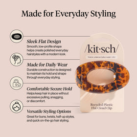 Kitsch tortoise clip in hair half-up style for polished everyday looks