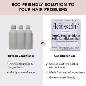 Kitsch conditioner bar with travel pouch in bathroom for portability