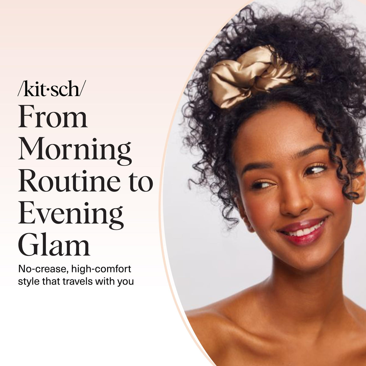 Kitsch scrunchies in a travel pouch, easy to pack for routines