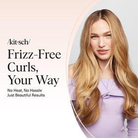 Kitsch travel pouch with curler set compact for on-the-go styling