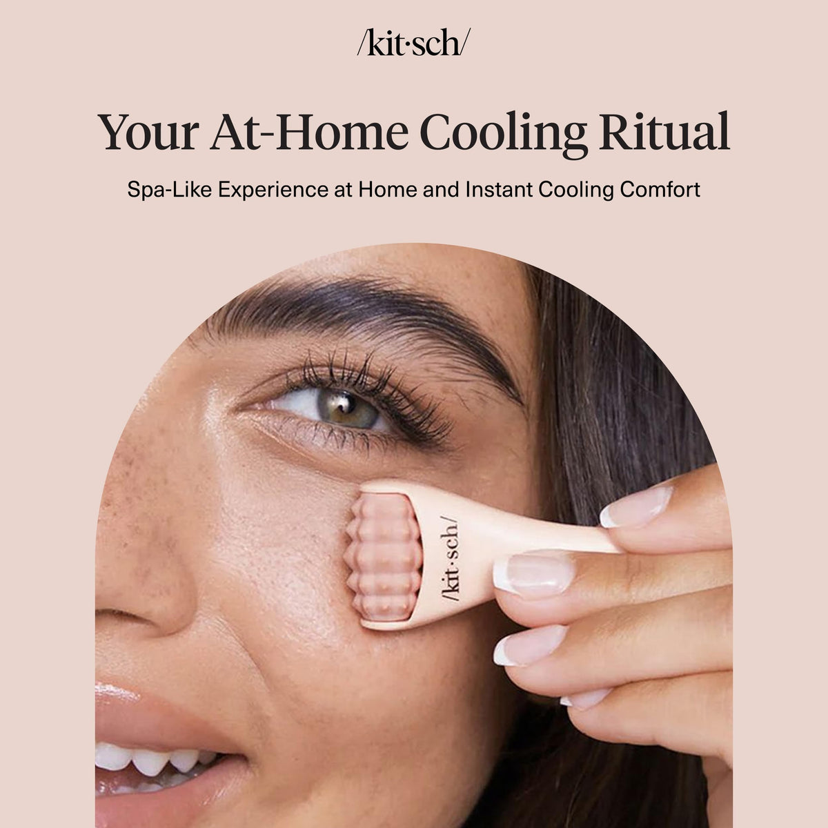 Kitsch velvet pouch inside bag illustrating travel-ready skincare convenience