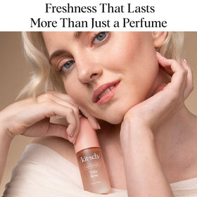 Kitsch Tula Rose bottle label detail highlighting clean ingredients and odor technology