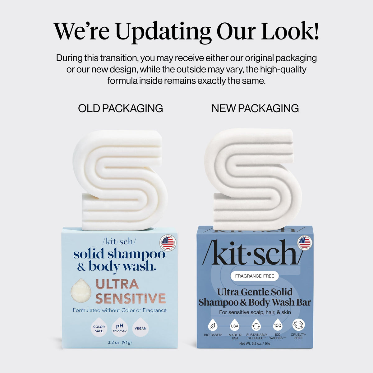 Kitsch bar producing soft foam on skin for soothing body wash
