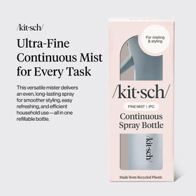 Kitsch misting curly hair to refresh waves without soaking strands