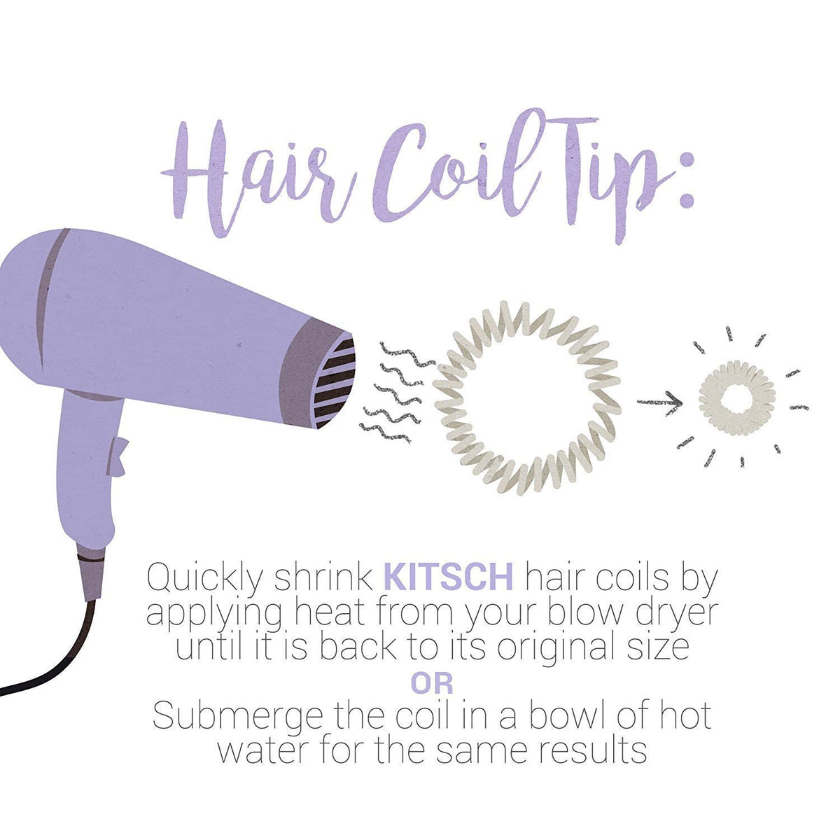 Kitsch hair ties on wet hair after swim, water-resistant quick-dry benefit