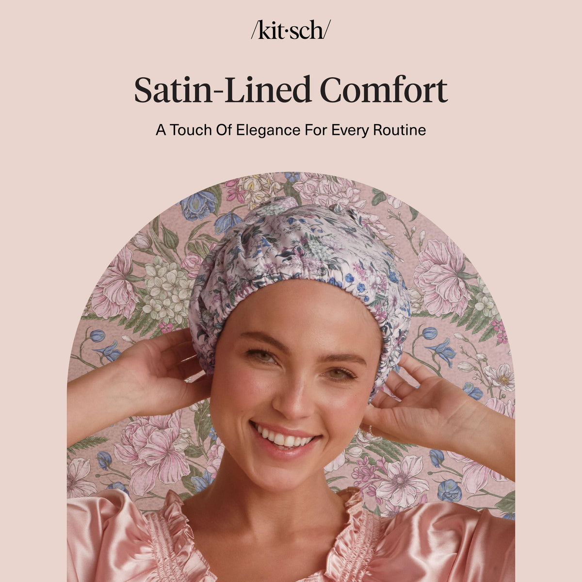 Kitsch wisteria cap displayed on bathroom shelf adds style to routine