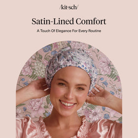 Kitsch wisteria cap displayed on bathroom shelf adds style to routine
