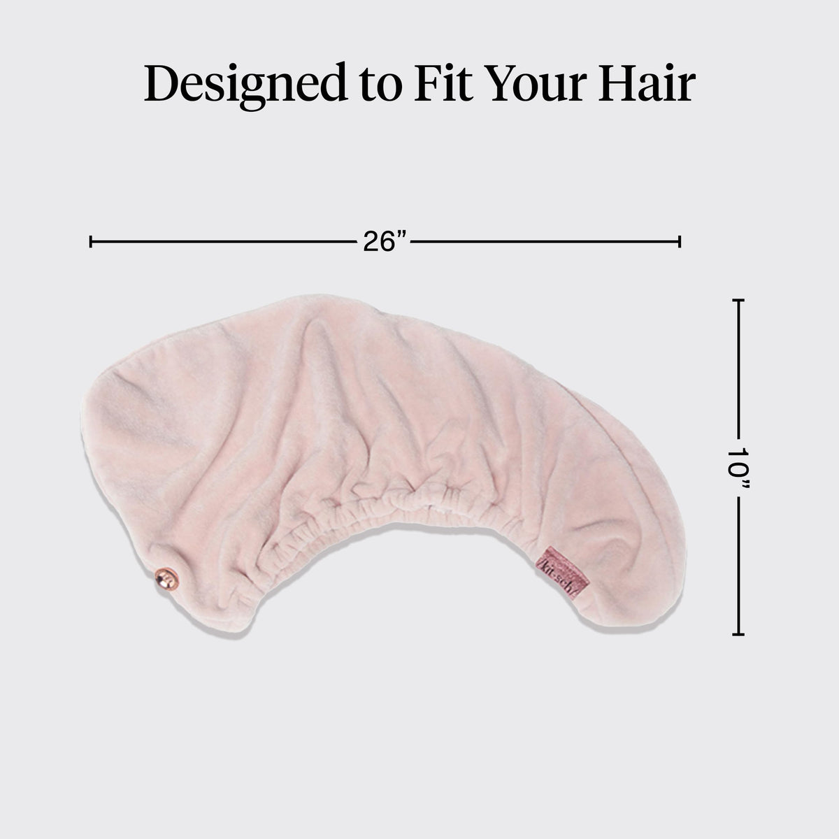 Kitsch towel wrapped on long curly hair showcasing frizz control and curl protection