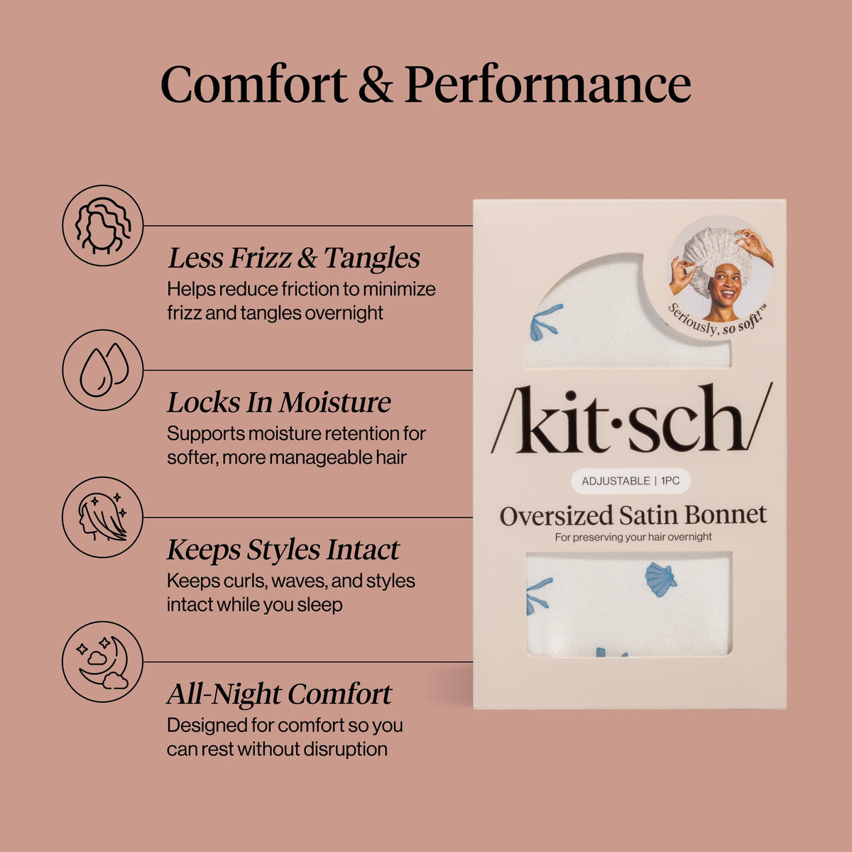 Kitsch adjustable tie detail highlighting long ties benefit: customizable secure fit for volume