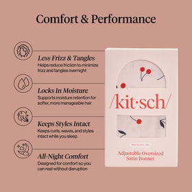 Kitsch bonnet long adjustable ties close‑up for customizable comfort