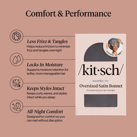 Kitsch bonnet adjustable ties detail demonstrating secure, customizable fit and comfort