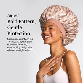 Kitsch bonnet close-up of double-layer stitching for durable low-friction protection
