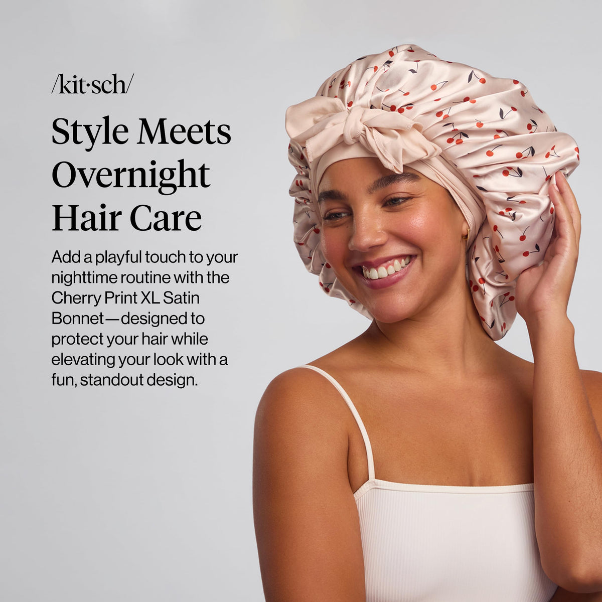 Kitsch bonnet double‑layer satin detail demonstrating extra protection
