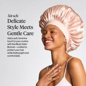 Close-up of Kitsch satin texture highlighting smooth, softer-than-silk feel