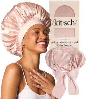 Kitsch bonnet front view showing blush color and roomy fit for comfort
