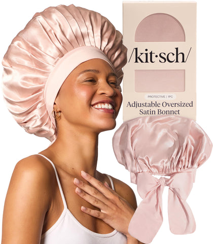 Kitsch bonnet front view showing blush color and roomy fit for comfort