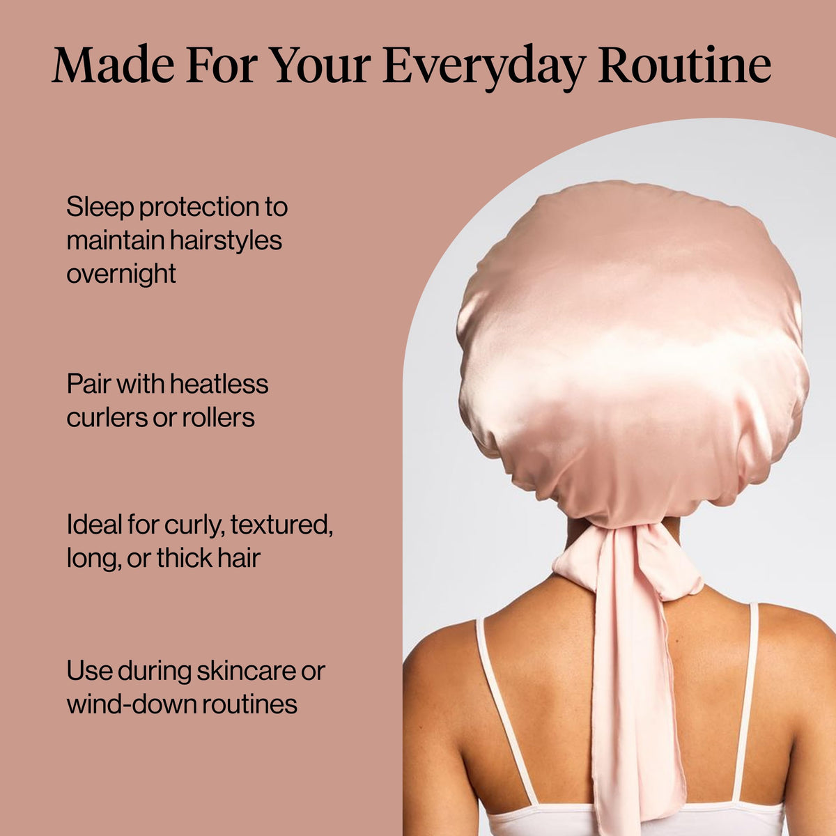 Kitsch bonnet held in hand to demonstrate extra-large interior capacity