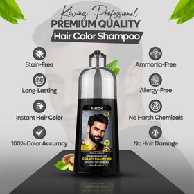Kiwinz Professional pump dispensing shampoo demonstrating easy application benefit