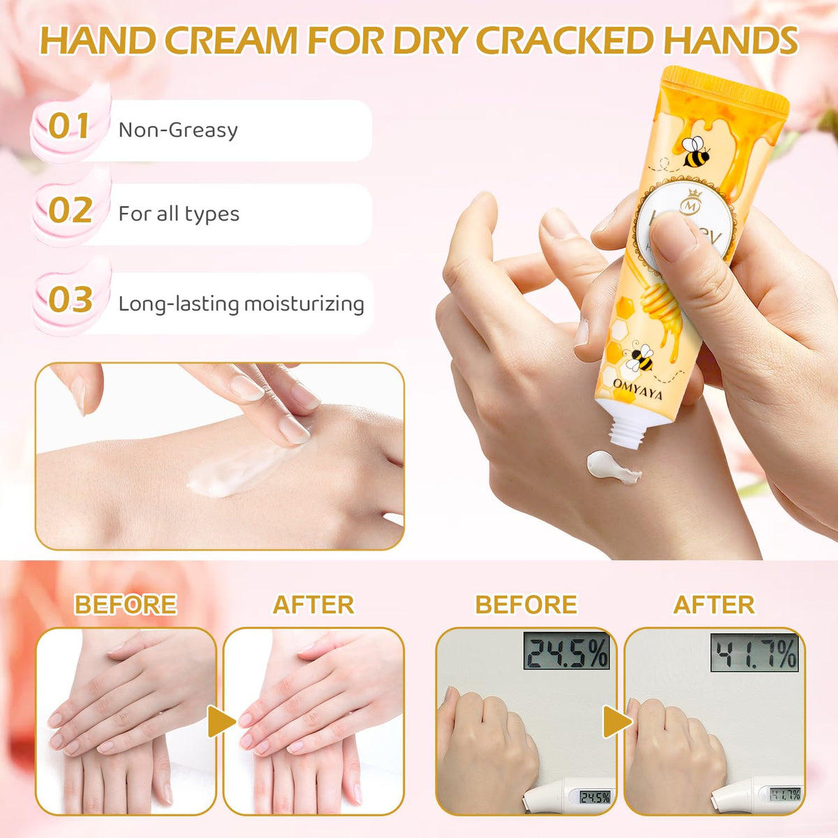 KIYTARBOO applied on hands demonstrating instant hydration benefit