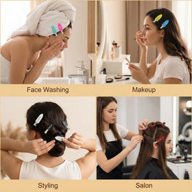 KJML DIY clip securing bangs for crease-free makeup prep