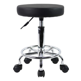 KKTONER front view black stool showing compact profile and mobility