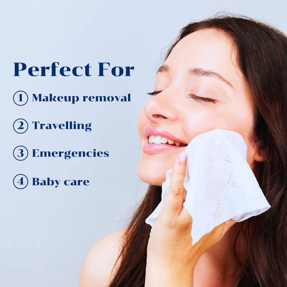 Kleany towel in use wiping hands outdoors offering hygienic, hypoallergenic relief