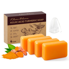 KlearBloom front packaging showing four soap bars and brightening benefits