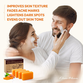 KlearBloom ingredients label showing kojic acid, turmeric, collagen benefits